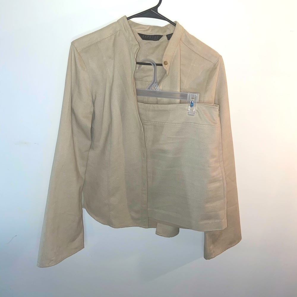 Vintage Express Button Down Jacket&Mini Skirt Set - image 1